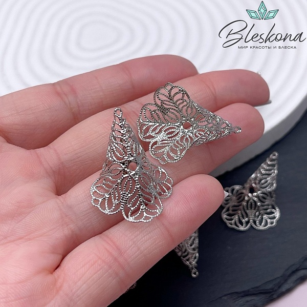 29*22 мм Цвет серебро, Подвеска узорная