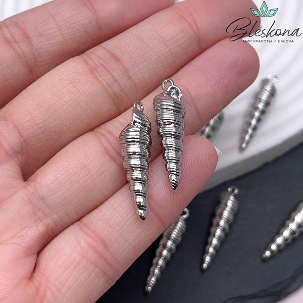 26,7*7 мм Цвет серебро, Подвеска ракушка 