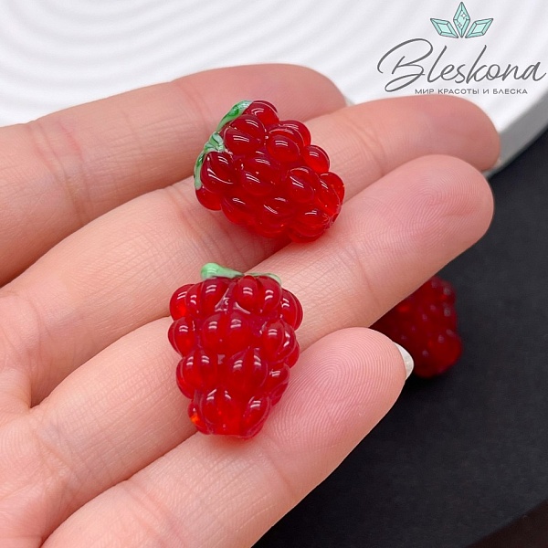 18*15 мм Бусина малина красная
