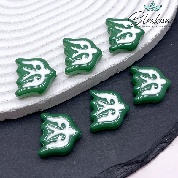 20*19 мм Бусина Ласточка зеленая