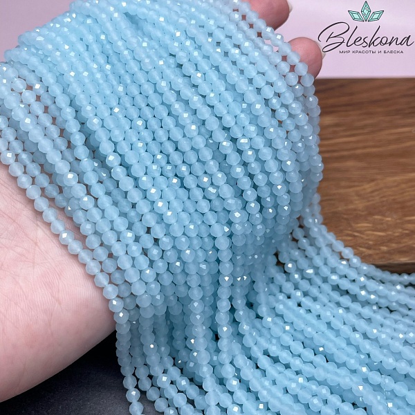 Лунный камень голубой тонированный (имитация) 4 мм