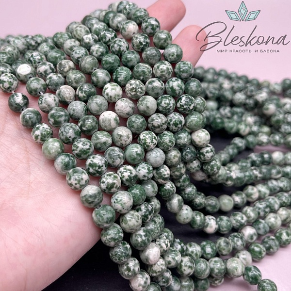 Яшма зеленая пятнистая 8 мм