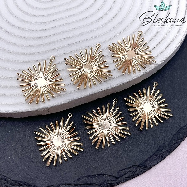 31,3*29 мм Цвет золото, Подвеска ромб лучики