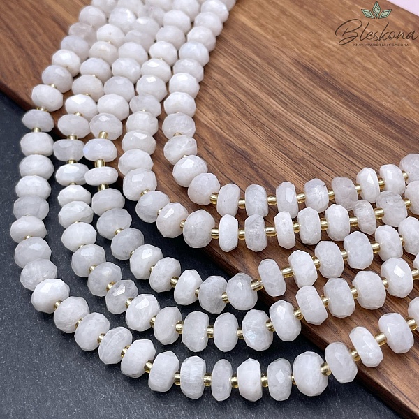 Лунный камень рондель алмазная огранка №1 9*5 мм