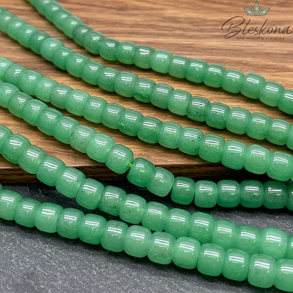  Кварц тонированный зеленый бочата 6*8 мм