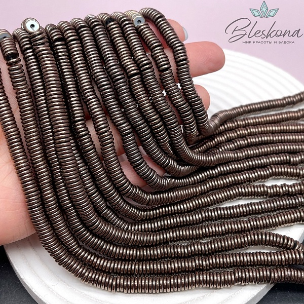 6*1,5 мм Гематин имитация, цвет коричневый (шоколадный), диски