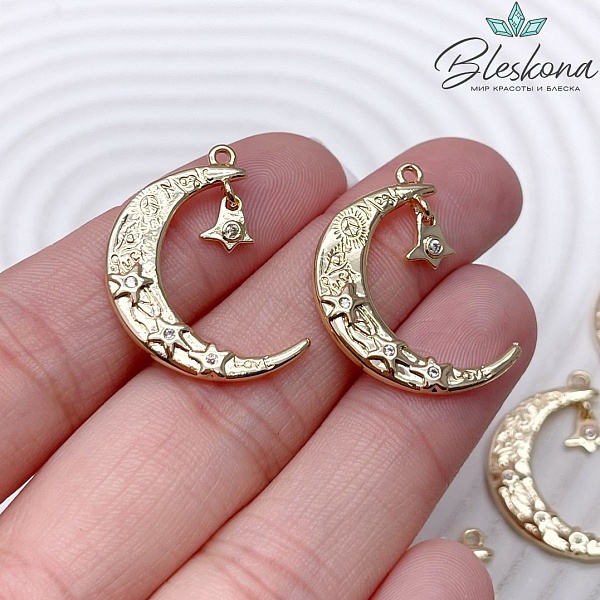 25,5*19 мм Цвет золото, Подвеска полумесяц