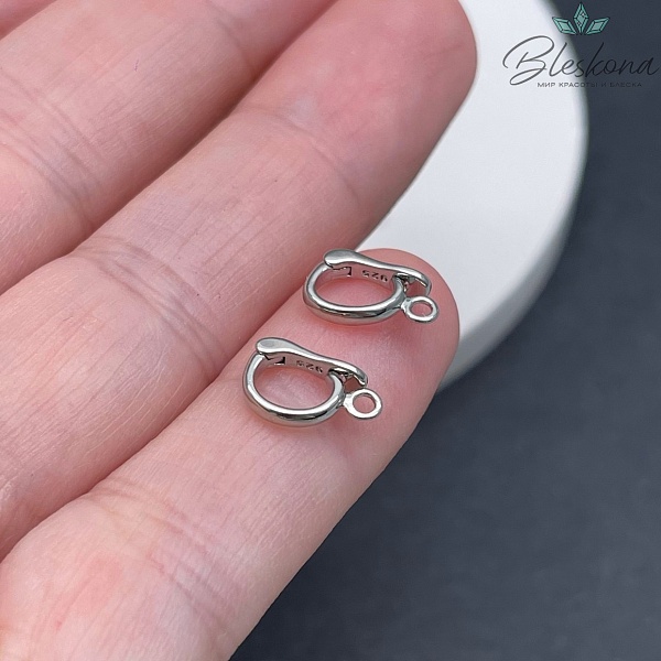 1,7*10 мм Цвет серебро, Бейл съемный мини овал Люкс