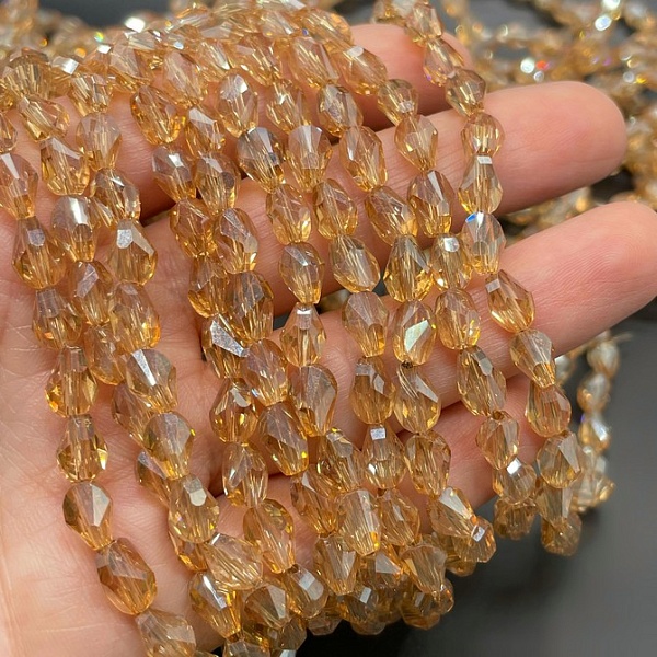 6*8 мм Стекло Lux, ракушка, цвет персиковый