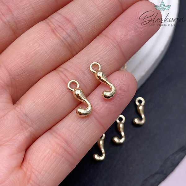 13 мм Цвет золото, Буква гладкая J