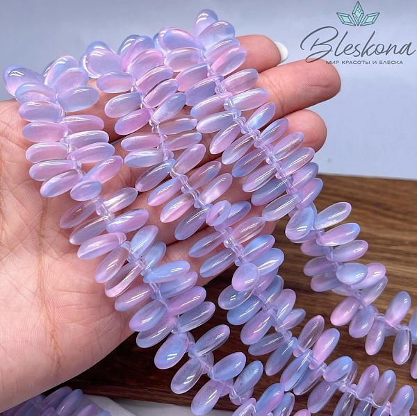 7,5*13,5 мм Стекло Lux, капля, цвет сиреневый градиент