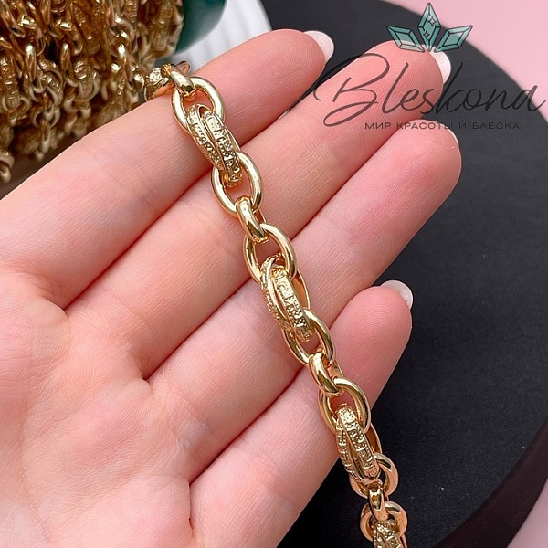 Цепь №103-2-1 цвет золото 13,5*5 мм /11*8 мм