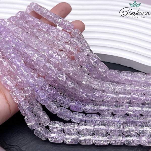 Кварц снежный светло-фиолетовый бочата 11*8 мм