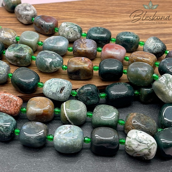 Агат индийский прямоугольник фриформ (16-20)*(13-15) мм