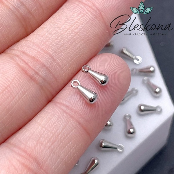7*3 мм Цвет серебро, Подвеска капля 