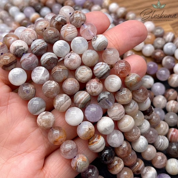 Агат с включениями аметиста 8 мм