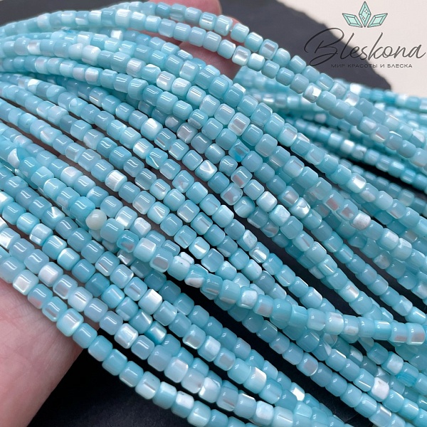 4*3,5 мм Перламутр голубой бочата
