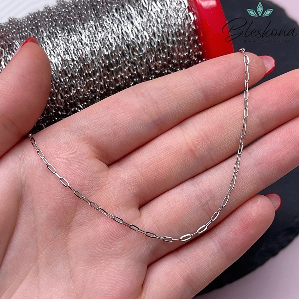 Цепь №70 цвет серебро, овал 3,5*1,5 мм