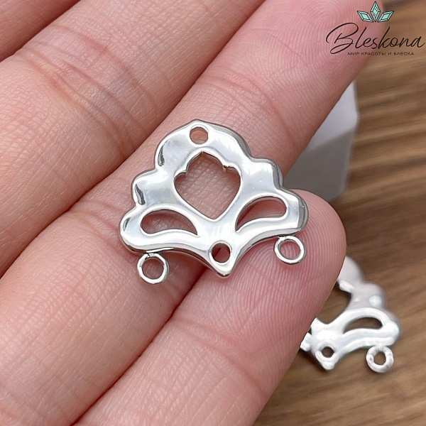 17,5*19,8 мм Цвет серебро, Коннектор Этно №19 