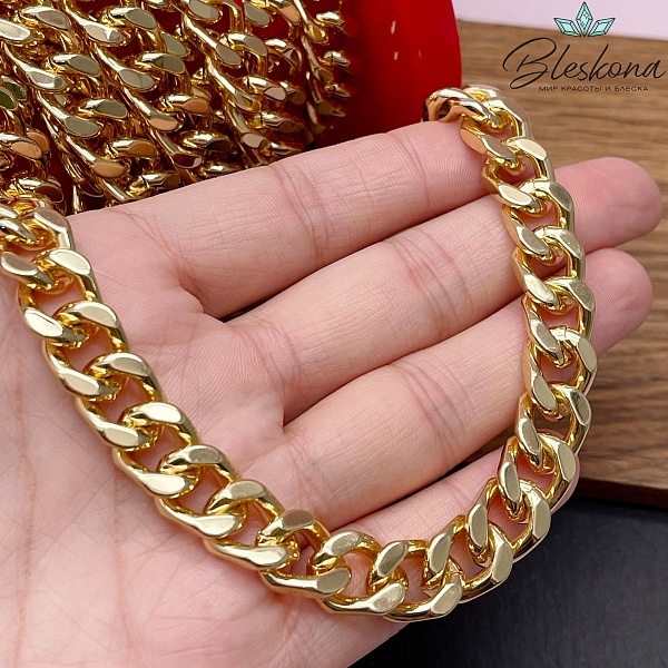 Цепь №93-1 цвет золото 13,8*10,5 мм