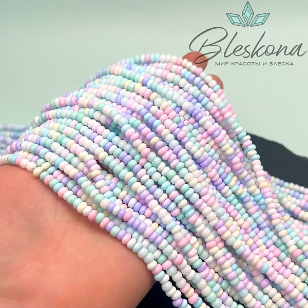 4*3 мм Бусины стекло рондель микс №21