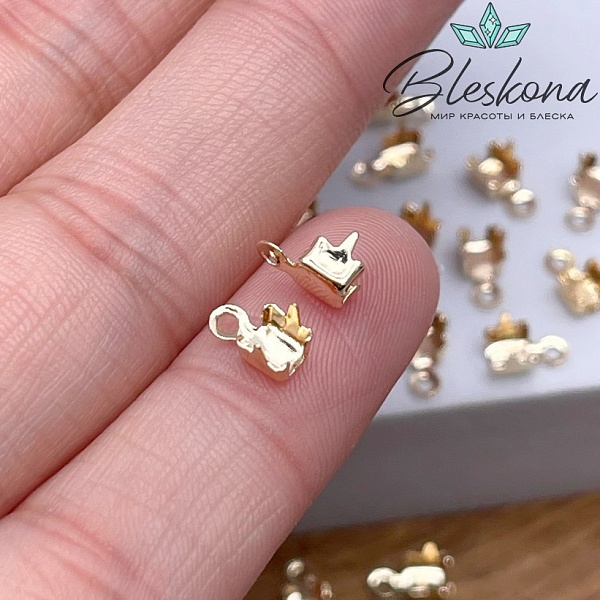 Концевик с цапами, цвет золото 7*3,5мм