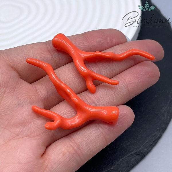 46*32 мм Подвеска ветка коралла лососевая