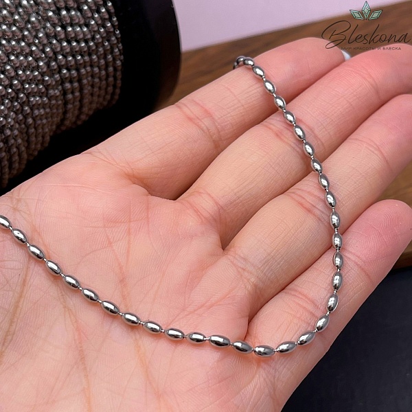 Цепь №С116 Цвет серебро 4,2*2,4 мм рис Сталь