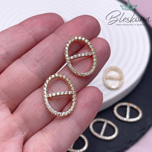 15,6*21 мм Цвет золото, Коннектор овальный