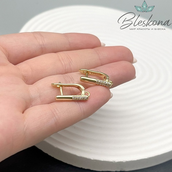 16мм цвет золото Швензы цирконы №16 Люкс