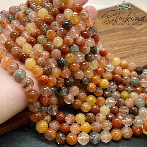 Кварц Рутиловый Микс 8 мм №1