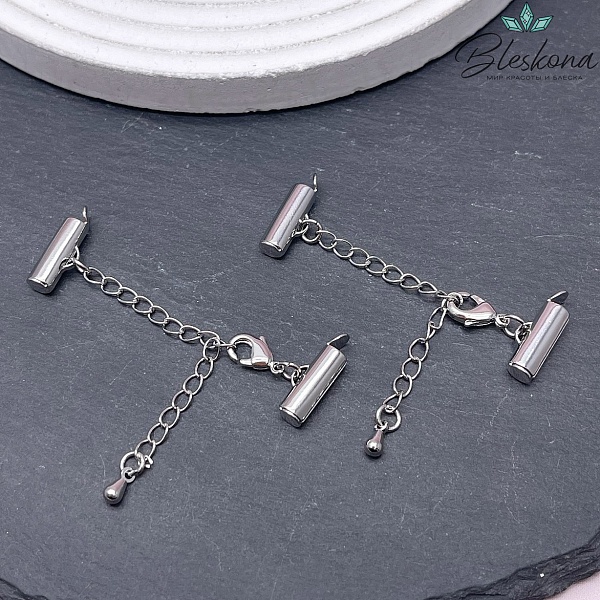 10 мм Цвет серебро, Замок округлый многорядный с цепочкой