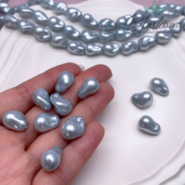 9,5*13 мм, Жемчуг Майорка голубая (штучно)