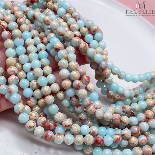 Варисцит голубой имитация 6 мм