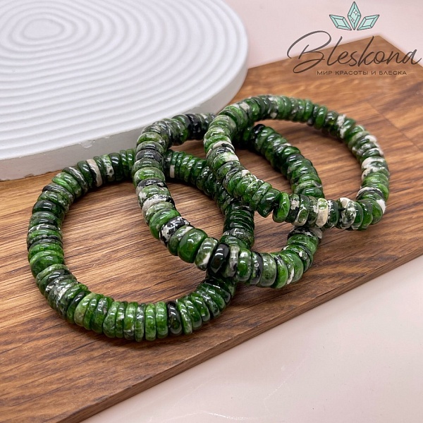 Диопсид рондель 10 мм сет 18 см №1