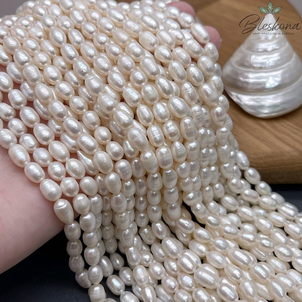 Жемчуг рис белый 5,5-6 мм №1