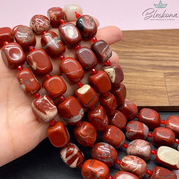 Яшма красная галтовка фриформ (16-19)*12 мм