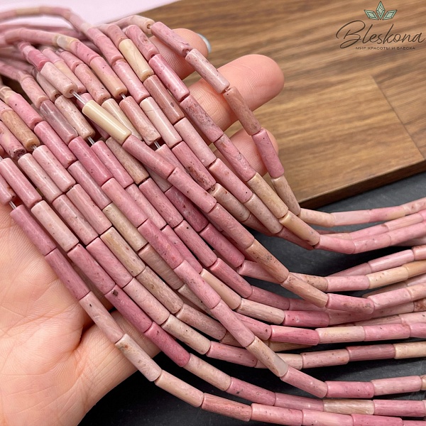 Родонит розовый трубочки 13*4мм