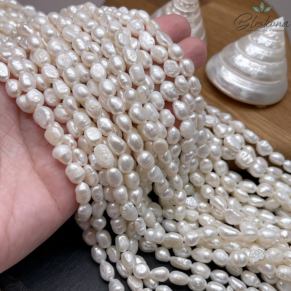 Жемчуг барочный рис белый 6-6,5 мм