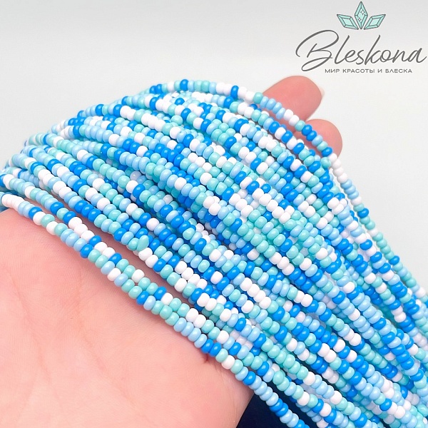3*2 мм Бусины стекло рондель микс №10
