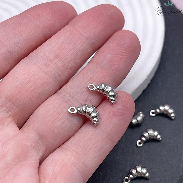 12*6 мм Цвет серебро, Подвеска Круассан