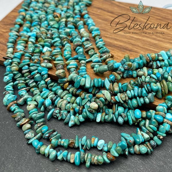 Крошка Бирюза  №3 ширина бусин ~ 6-7 мм