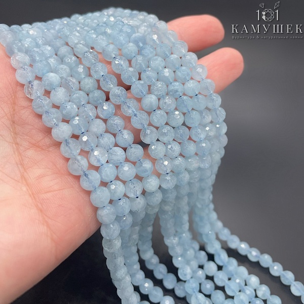 6 мм Аквамарин шар огранка №2