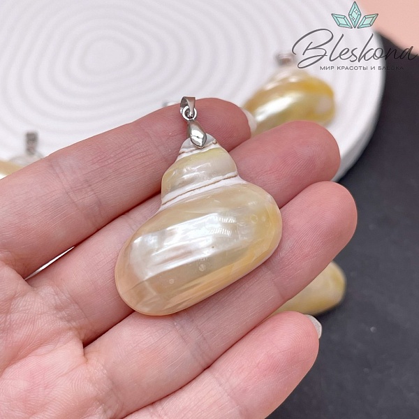 35*40 мм Цвет Серебро, Подвеска ракушка перламутровая 