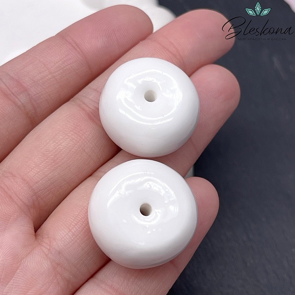 14*23 мм Бусина Бублик белый