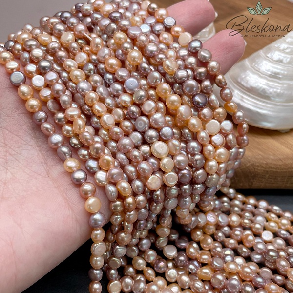 Жемчуг полусфера микс 5-5,5 мм 