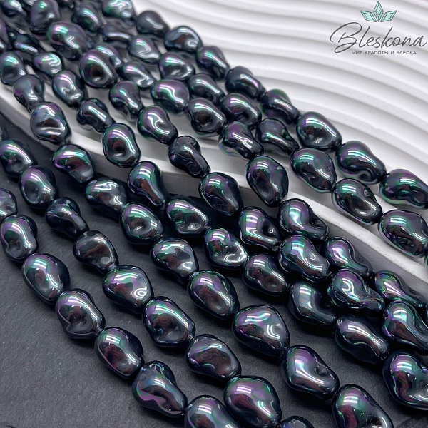 11*15 мм, Жемчуг Майорка черный