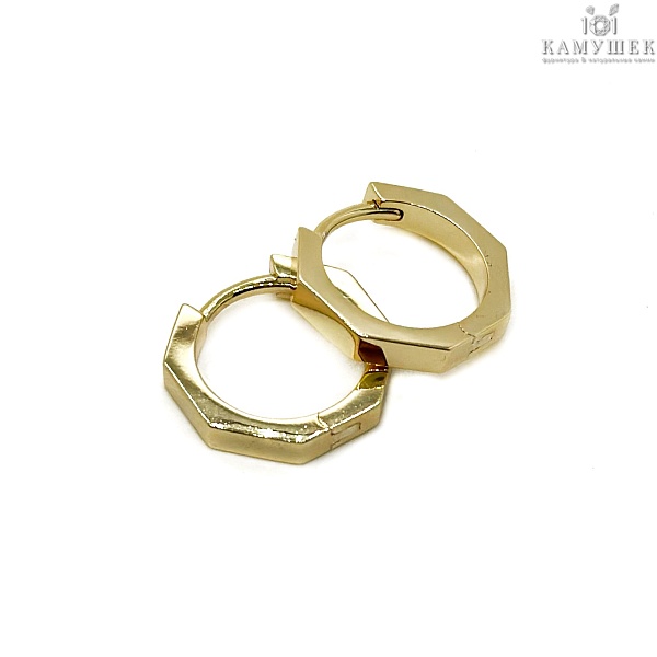 17мм Цвет золото, Швензы бублик Восьмиугольник Конго Люкс