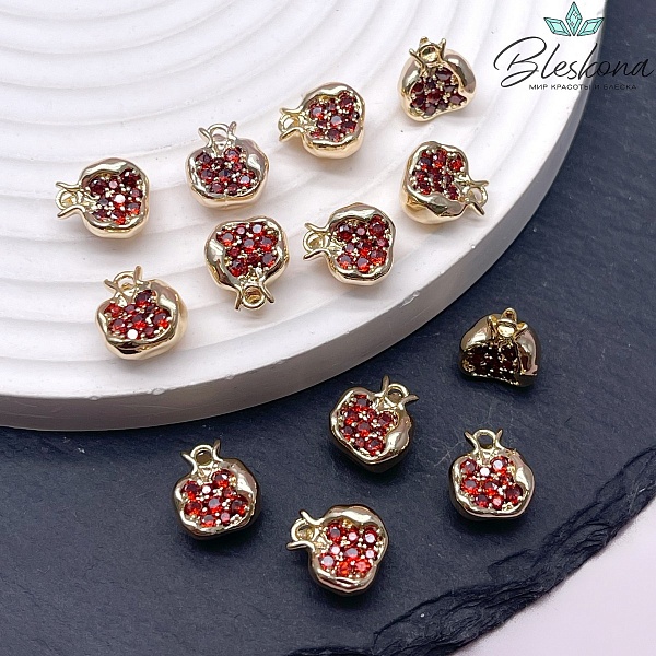 11*10 мм Цвет золото, Подвеска гранат