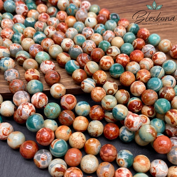 Агат с узором №6 10 мм